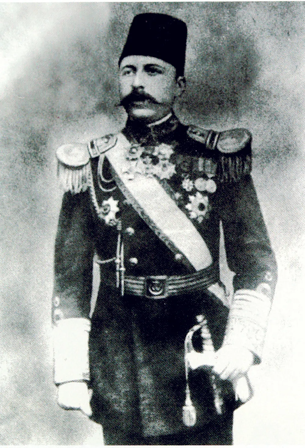 A portrait of Rear Admiral Osman Pasha, commander of the Ertuğrul frigate, in full uniform.